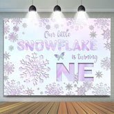 Purple Little Snowflake tourne une toile de fond d'anniversaire
