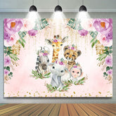 Toile de fond de douche de bébé Boho paillettes fleurs roses violettes