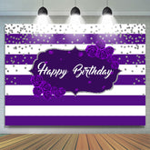Purple Stripes Rose Joyeux Anniversaire Toile de Fond pour Fille