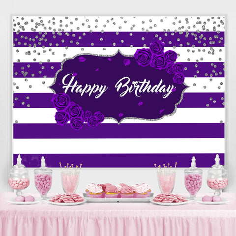 Purple Stripes Rose Joyeux Anniversaire Toile de Fond pour Fille Purple Stripes Rose Joyeux Anniversaire Toile de Fond pour Fille