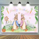 Lapins Carottes Scène D'été Joyeux Anniversaire Toile De Fond