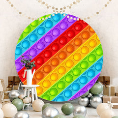 Décors ronds de fête d'anniversaire Pop It de couleur arc-en-ciel