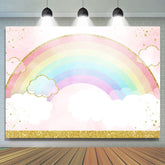 Toile de fond nuage aquarelle arc-en-ciel pour baby shower