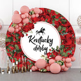 Fleurs rouges Kentucky Derby Party Circle toile de fond