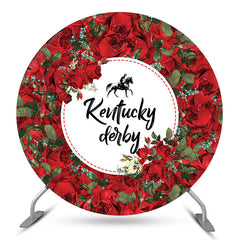 Fleurs rouges Kentucky Derby Party Circle toile de fond