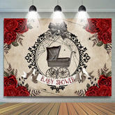 Toile de fond de douche de bébé Bowknot poussette rose rouge noir