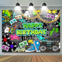 Toile de fond de fête d'anniversaire classique Rock Hip Hop