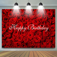 Toile de fond de joyeux anniversaire de roses florales romantiques