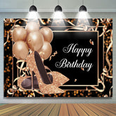 Ballons en or rose paillettes talons anniversaire toile de fond