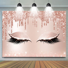 Rose Gold Glitter Bokeh Pretty Eyes Backdrop pour fille