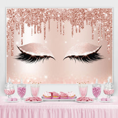 Rose Gold Glitter Bokeh Pretty Eyes Backdrop pour fille