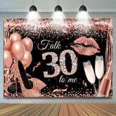 Rose Gold Glitter Talk 30 To Me Fond d'anniversaire sur le thème