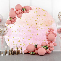 Toile de fond de joyeux anniversaire de cercle rose d'or rose pour la fête