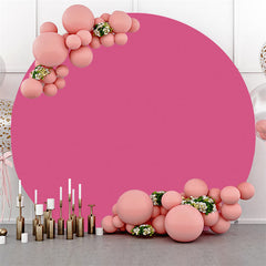 Toile de fond de cercle de joyeux anniversaire de couleur unie rouge rose