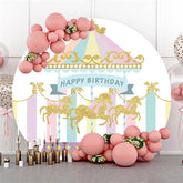 Carrousel de cirque rond joyeux anniversaire toile de fond pour enfant