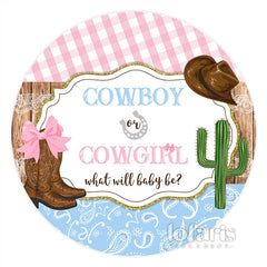 Ronde Cowboy Ou Cowgirl Sexe Révéler Toile De Fond De Douche De Bébé