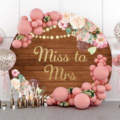 Toile de fond adorable en bois à paillettes florales rondes pour mariage