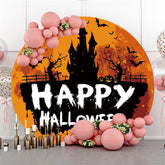 Tronc de chateau de citrouille dr?le rond toile de fond Happy Halloween