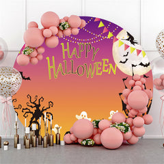 Fant?me rond et chateau nuit Happy Halloween toile de fond