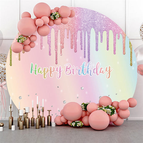 Toile de fond de joyeux anniversaire de diamants roses ronds scintillants Toile de fond de joyeux anniversaire de diamants roses ronds scintillants