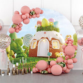 Toile de Fond de Joyeuses Pâques en Forêt de Maison de Glace Ronde