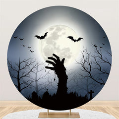 Toile de fond Halloween Happy Halloween de nuit de chauve-souris noire de lune ronde
