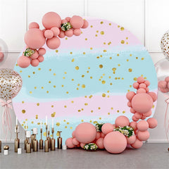 Toile de fond d'anniversaire à paillettes bleues roses rondes pour la fête