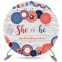 Round She Or He Gender Reveal Baby Shower Backdrop