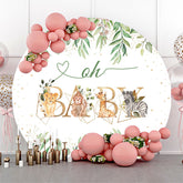 Couverture de toile de fond ronde de douche de bébé d'animaux de safari