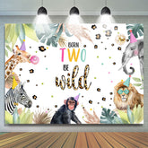 Toile de fond d'anniversaire Safari Born Two Be Wild Animal