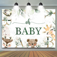 Toile de fond de douche de bébé Safari Lovely avec des feuilles