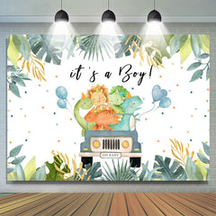 Safaris Jungle Car avec toile de fond de douche de bébé ballons