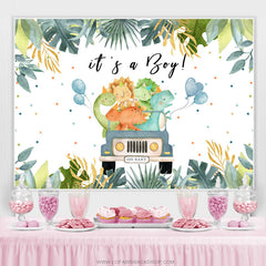 Safaris Jungle Car avec toile de fond de douche de bébé ballons