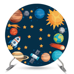 Toile de fond ronde du thème de la planète étoile satellite pour la fête