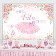 Elle est tutu mignon floral joyeux anniversaire toile de fond