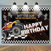 Shift Your Gear Racing Car Fond de joyeux anniversaire