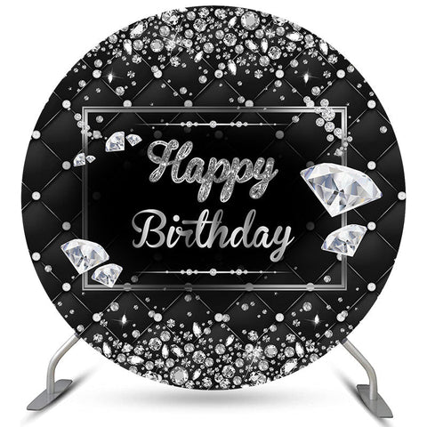 Diamants brillants Dark Round Happy Birthday Toile de fond Diamants brillants Dark Round Happy Birthday Toile de fond