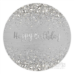 Toile de fond ronde de joyeux anniversaire de diamant argenté pour la fête