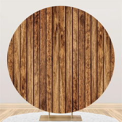 Fond De Cercle Joyeux Anniversaire En Bois Marron Simple