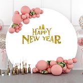 Toile de fond Happy New Year cercle simple paillettes d'or