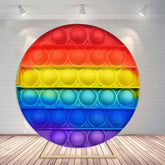 Décors ronds d'anniversaire simples et colorés, jolis Pop It