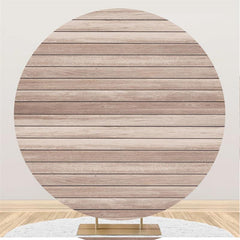 Toile de fond en bois brun clair ronde faite sur commande simple pour la décoration