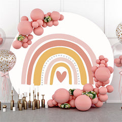 Toile de fond de cercle joyeux anniversaire arc-en-ciel mignon simple