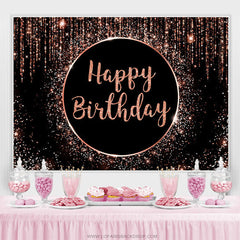Toile de fond simple joyeux anniversaire rose et noir scintillant