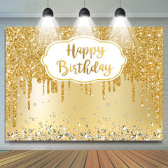 Toile de fond simple joyeux anniversaire or pour la fête