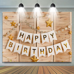 Simple Joyeux Anniversaire Drapeau ¨¦toiles Toile De Fond F¨ºte En Bois