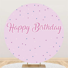 Toile de fond ronde joyeux anniversaire thème rose simple pour fille