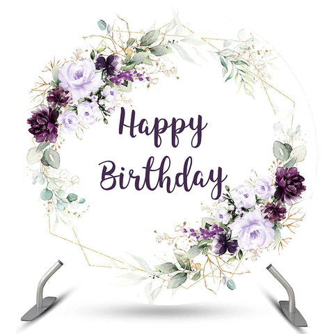 Simple avec toile de fond joyeux anniversaire rond floral Simple avec toile de fond joyeux anniversaire rond floral