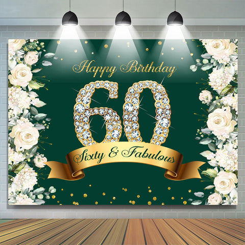 Soixante et fabuleux décor d'anniversaire à paillettes florales Soixante et fabuleux décor d'anniversaire à paillettes florales