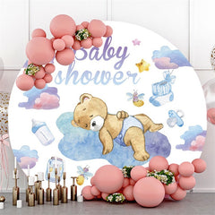 Dormez sur le fond de fête de naissance de cercle d'ours de nuage